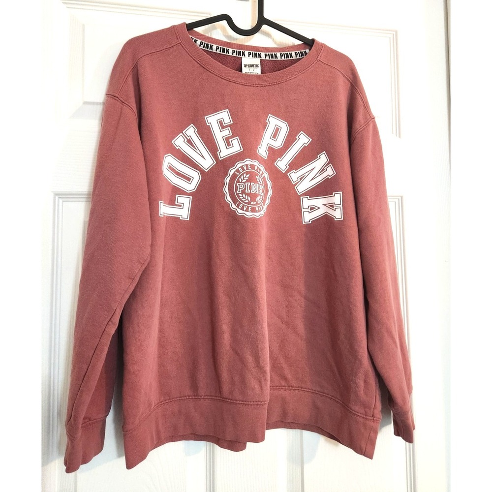 Love Pink Sweatshirt Women's S/P Crewneck Pullover Dusty Rose Victoria's Secret